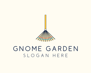 Lawn Gardening Rake  logo design