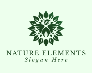 Green Leaf Eagle Nature logo design