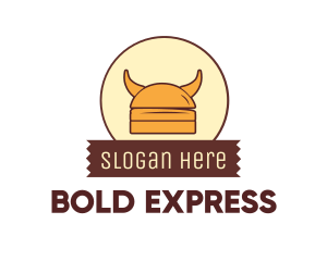 Viking Helmet Horn Burger Buns logo design