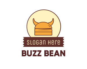 Viking Helmet Horn Burger Buns logo design