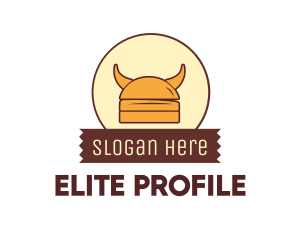 Viking Helmet Horn Burger Buns logo design