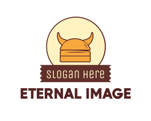 Viking Helmet Horn Burger Buns logo design