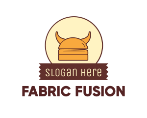 Viking Helmet Horn Burger Buns logo design