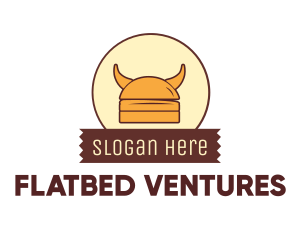 Viking Helmet Horn Burger Buns logo design