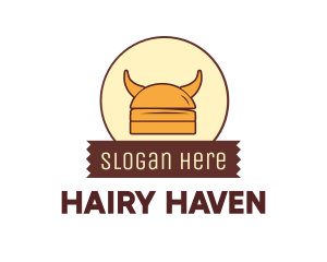 Viking Helmet Horn Burger Buns logo design