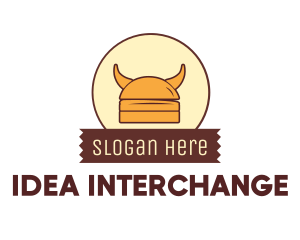 Viking Helmet Horn Burger Buns logo design