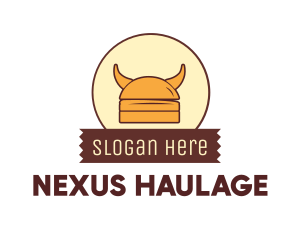 Viking Helmet Horn Burger Buns logo design