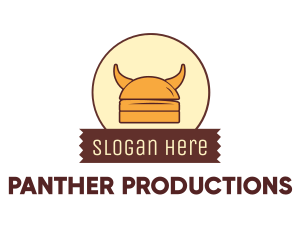 Viking Helmet Horn Burger Buns logo design