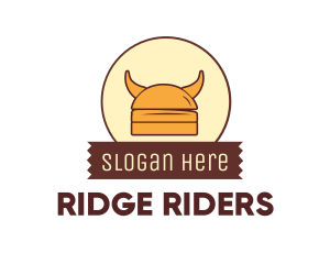 Viking Helmet Horn Burger Buns logo design