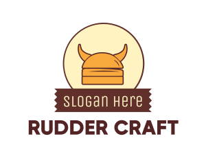 Viking Helmet Horn Burger Buns logo design