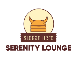 Viking Helmet Horn Burger Buns logo design