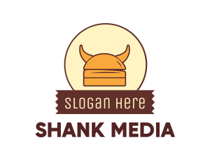 Viking Helmet Horn Burger Buns logo design