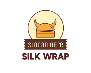 Viking Helmet Horn Burger Buns logo design