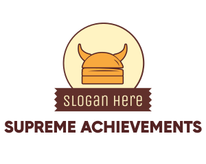 Viking Helmet Horn Burger Buns logo design