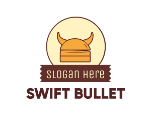 Viking Helmet Horn Burger Buns logo design