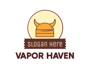 Viking Helmet Horn Burger Buns logo design