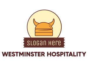 Viking Helmet Horn Burger Buns logo design