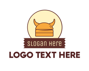Horn - Viking Helmet Horn Burger Buns logo design