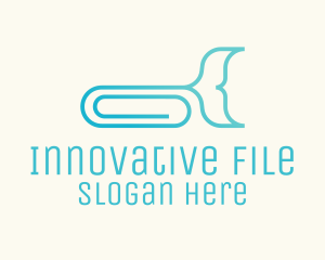 Whale Paper Clip logo design