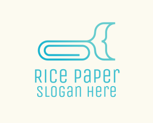 Whale Paper Clip logo design