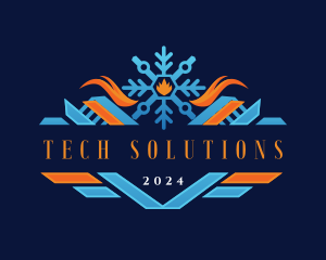 Snowflake Heating Cooling Logo