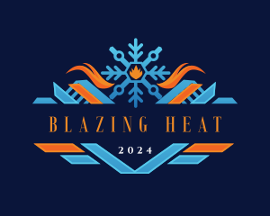 Snowflake Heating Cooling logo design