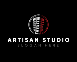 Microphone Podcast Studio logo design