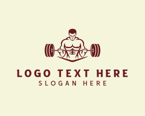 Weightlifting - Weightlifter Muscle Workout logo design