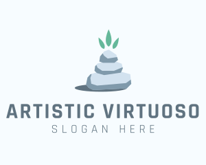 Wellness Stone Stack logo design