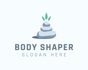 Wellness Stone Stack logo design