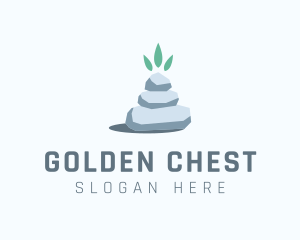 Wellness Stone Stack logo design