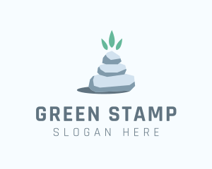 Wellness Stone Stack logo design