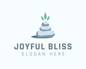 Wellness Stone Stack logo design