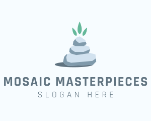 Wellness Stone Stack logo design