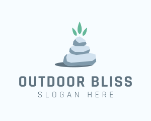 Wellness Stone Stack logo design