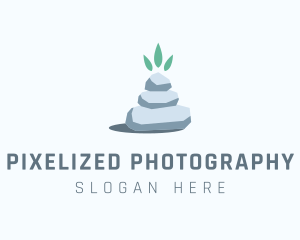 Wellness Stone Stack logo design