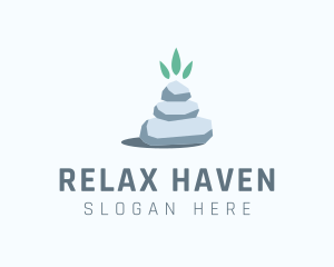 Wellness Stone Stack logo design