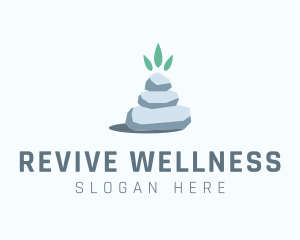 Wellness Stone Stack logo design