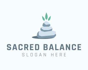 Wellness Stone Stack logo design