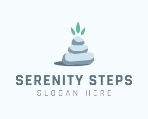 Wellness Stone Stack logo design