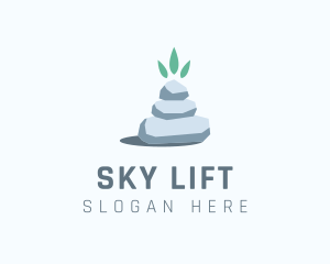 Wellness Stone Stack logo design