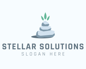 Wellness Stone Stack logo design