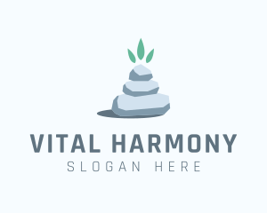 Wellness Stone Stack logo design