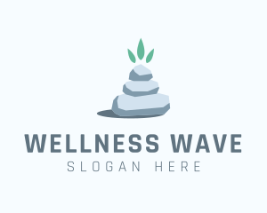 Wellness Stone Stack logo design