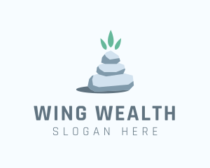 Wellness Stone Stack logo design