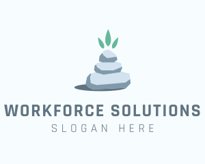 Wellness Stone Stack logo design