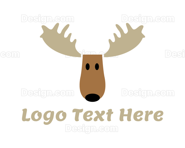 Moose Antlers Cartoon Logo