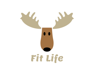 Moose Antlers Cartoon Logo