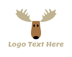 Cartoon - Moose Antlers Cartoon logo design