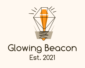 Diamond Light Bulb logo design